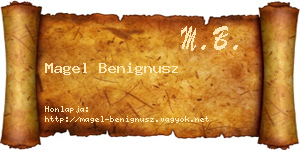 Magel Benignusz névjegykártya
